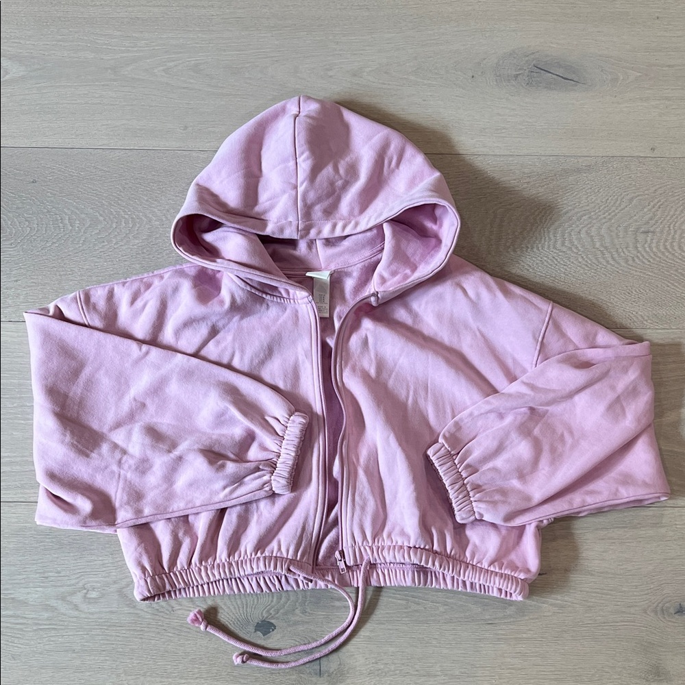 H&M Cropped pink zip-up